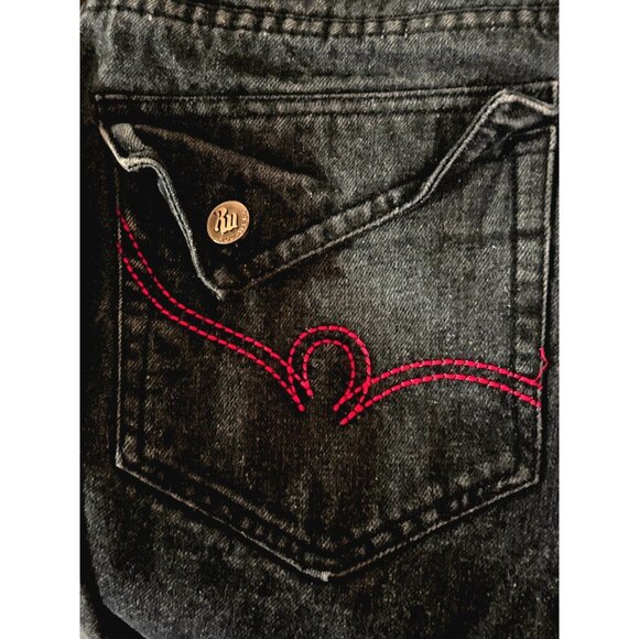 Y2K Rocawear Black Jeans Men W38 Hip Hop Thrashed Premium Quality Cotton Blend - Picture 9 of 12